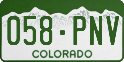 CO license plate 058PNV