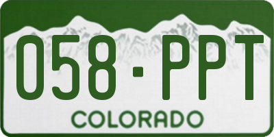 CO license plate 058PPT