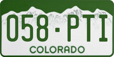 CO license plate 058PTI