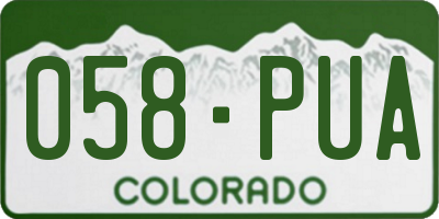 CO license plate 058PUA