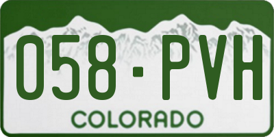 CO license plate 058PVH