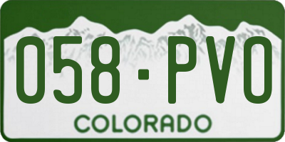 CO license plate 058PVO
