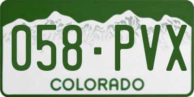 CO license plate 058PVX