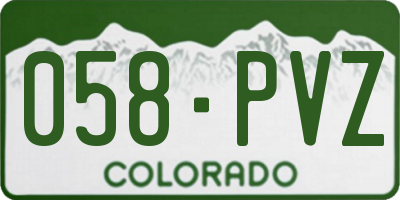CO license plate 058PVZ