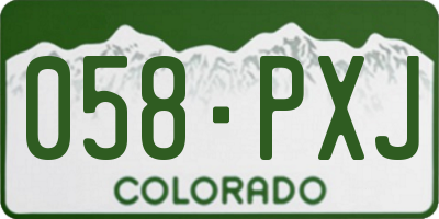 CO license plate 058PXJ