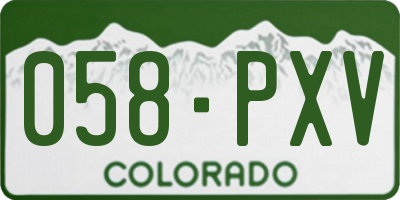 CO license plate 058PXV