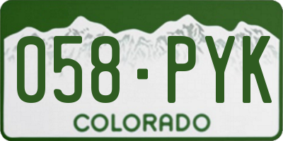 CO license plate 058PYK