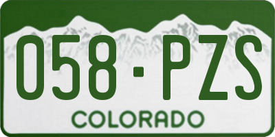 CO license plate 058PZS