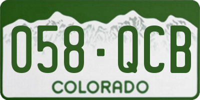 CO license plate 058QCB