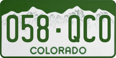 CO license plate 058QCO