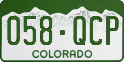 CO license plate 058QCP