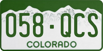 CO license plate 058QCS