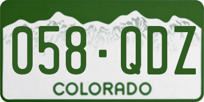 CO license plate 058QDZ