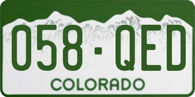 CO license plate 058QED