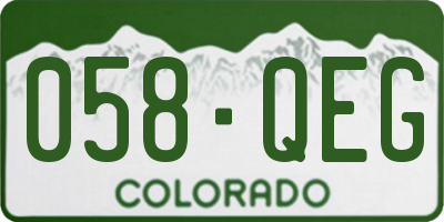 CO license plate 058QEG