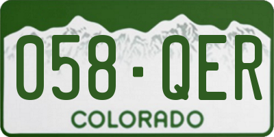 CO license plate 058QER