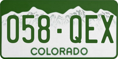 CO license plate 058QEX
