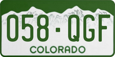 CO license plate 058QGF