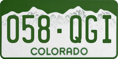 CO license plate 058QGI