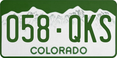 CO license plate 058QKS