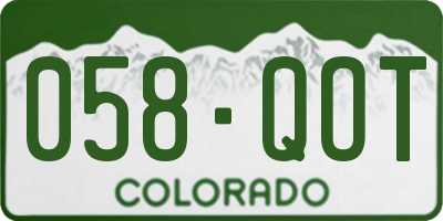 CO license plate 058QOT