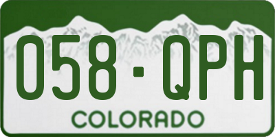 CO license plate 058QPH