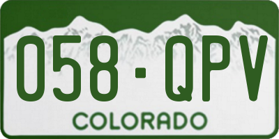 CO license plate 058QPV