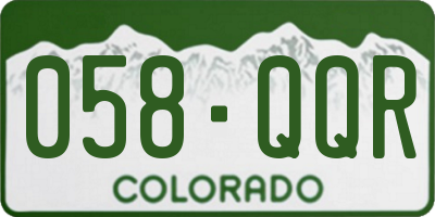 CO license plate 058QQR