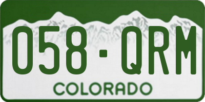 CO license plate 058QRM