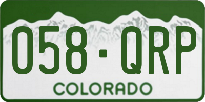 CO license plate 058QRP