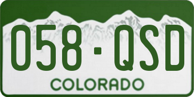 CO license plate 058QSD