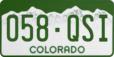 CO license plate 058QSI