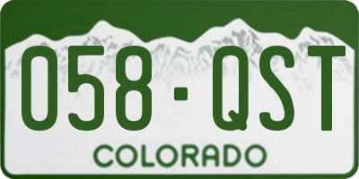 CO license plate 058QST