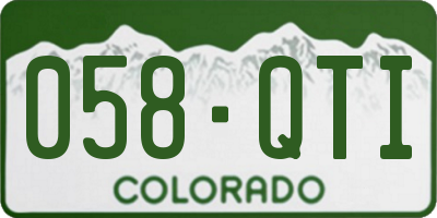 CO license plate 058QTI