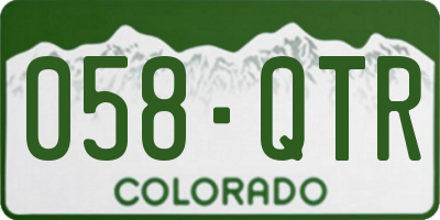 CO license plate 058QTR
