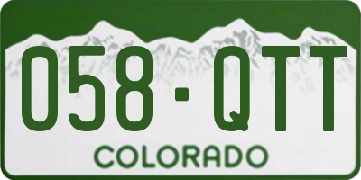CO license plate 058QTT