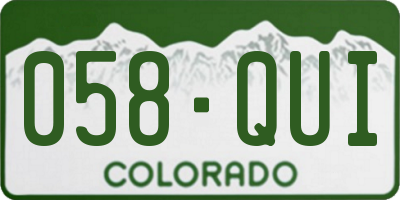 CO license plate 058QUI