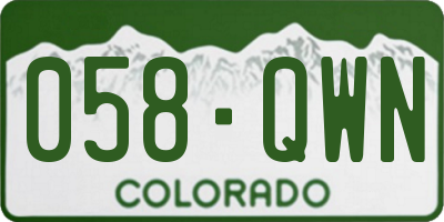 CO license plate 058QWN