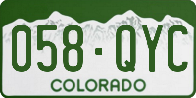 CO license plate 058QYC
