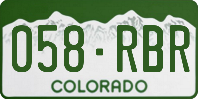 CO license plate 058RBR