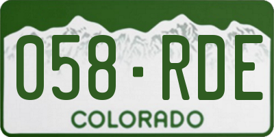 CO license plate 058RDE