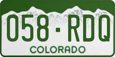 CO license plate 058RDQ