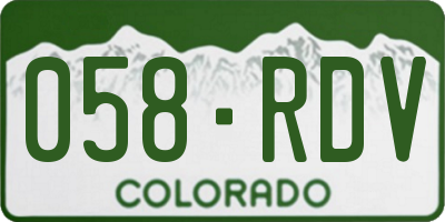 CO license plate 058RDV