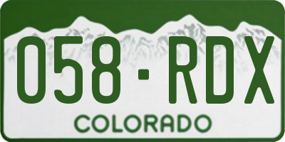 CO license plate 058RDX