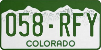 CO license plate 058RFY