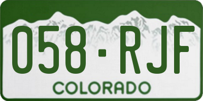 CO license plate 058RJF