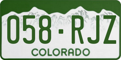 CO license plate 058RJZ