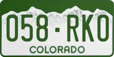 CO license plate 058RKO