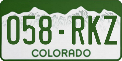 CO license plate 058RKZ