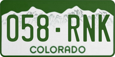 CO license plate 058RNK